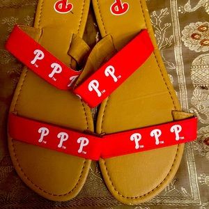 MLB Philadelphia Phillies Women's Double-Strap Sandals, Large (9-10), NWOT